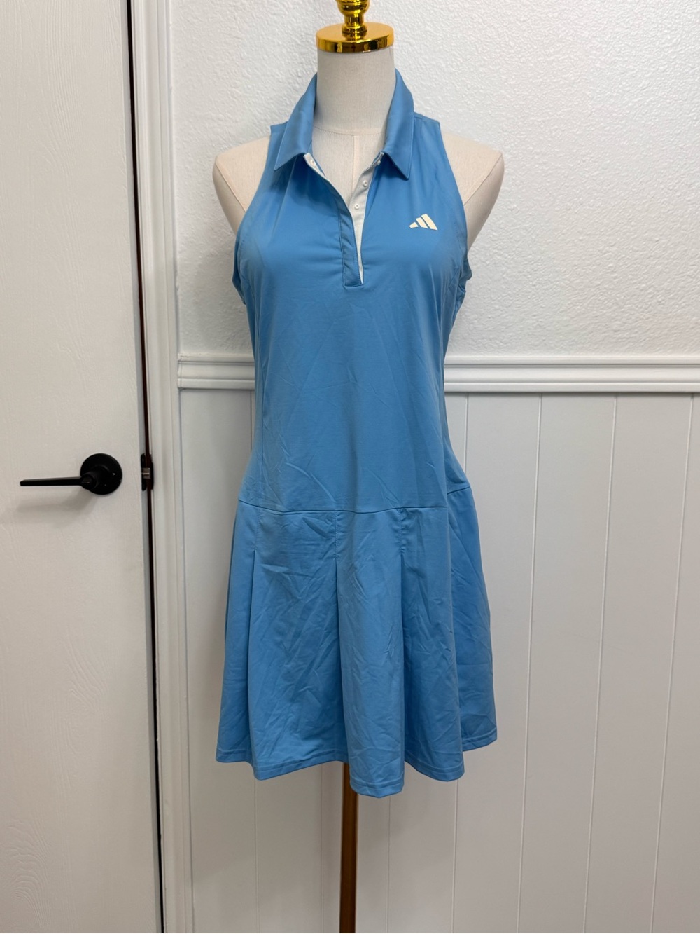 adidas Sleeveless Polo Dress in Light Blue